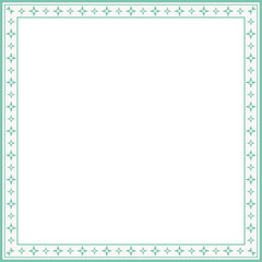 Vintage square frame botanic garden retro abstract pattern border
