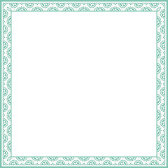 Vintage square frame botanic garden retro abstract pattern border