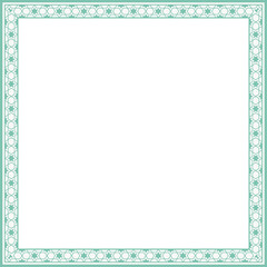 Vintage square frame botanic garden retro abstract pattern border