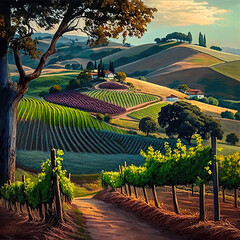 Scenic Vineyard, made by generative AI