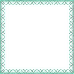 Vintage square frame botanic garden retro abstract pattern border