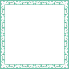 Vintage square frame botanic garden retro abstract pattern border