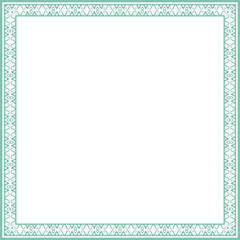 Vintage square frame botanic garden retro abstract pattern border