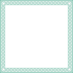 Vintage square frame botanic garden retro abstract pattern border