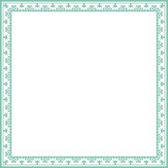Vintage square frame botanic garden retro abstract pattern border