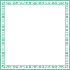 Vintage square frame botanic garden retro abstract pattern border