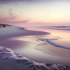 Beach at dawn, made by AI