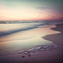 Waves on the beach, made by AI