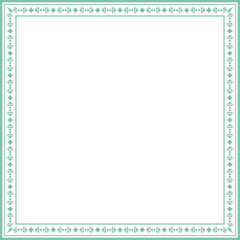 Vintage square frame botanic garden retro abstract pattern border