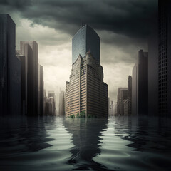 Flood waters rising, made by ai