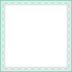 Vintage square frame botanic garden retro abstract pattern border