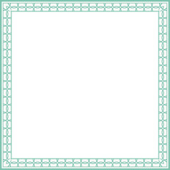 Vintage square frame botanic garden retro abstract pattern border