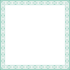 Vintage square frame botanic garden retro abstract pattern border