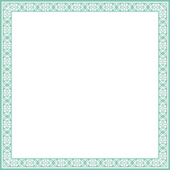 Vintage square frame botanic garden retro abstract pattern border