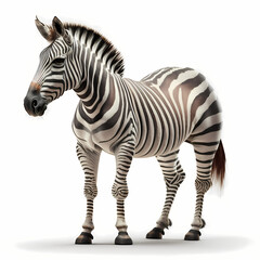 Fototapeta na wymiar Zebra isolated white