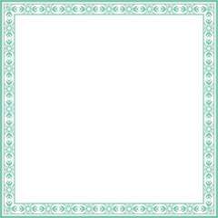 Vintage square frame botanic garden retro abstract pattern border