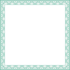 Vintage square frame botanic garden retro abstract pattern border
