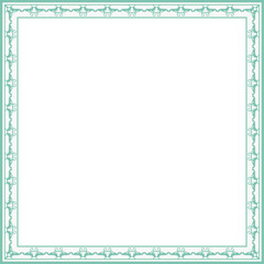 Vintage square frame botanic garden retro abstract pattern border