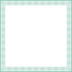 Vintage square frame botanic garden retro abstract pattern border