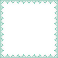 Vintage square frame botanic garden retro abstract pattern border