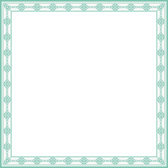 Vintage square frame botanic garden retro abstract pattern border