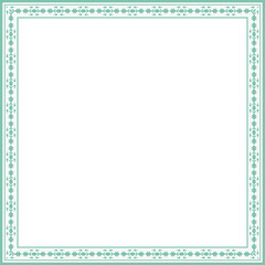 Vintage square frame botanic garden retro abstract pattern border