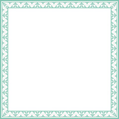 Vintage square frame botanic garden retro abstract pattern border