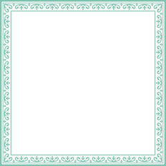 Vintage square frame botanic garden retro abstract pattern border