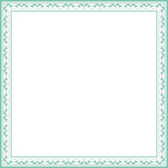 Vintage square frame botanic garden retro abstract pattern border