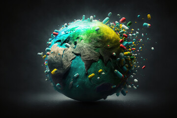 International world day against drug abuse and illicit trafficking abstract illustration generative ai