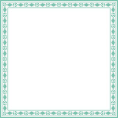Vintage square frame botanic garden retro abstract pattern border