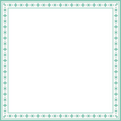 Vintage square frame botanic garden retro abstract pattern border