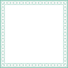 Vintage square frame botanic garden retro abstract pattern border