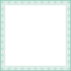 Vintage square frame botanic garden retro abstract pattern border