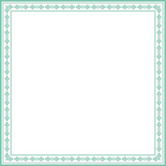 Vintage square frame botanic garden retro abstract pattern border