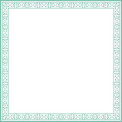 Vintage square frame botanic garden retro abstract pattern border