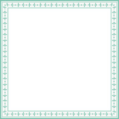 Vintage square frame botanic garden retro abstract pattern border