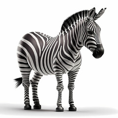 Fototapeta na wymiar Zebra isolated white