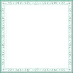 Vintage square frame botanic garden retro abstract pattern border
