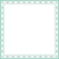Vintage square frame botanic garden retro abstract pattern border