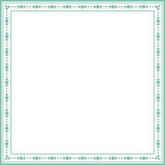 Vintage square frame botanic garden retro abstract pattern border