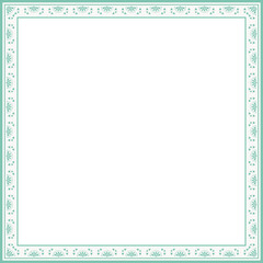 Vintage square frame botanic garden retro abstract pattern border