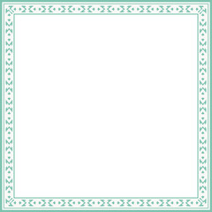 Vintage square frame botanic garden retro abstract pattern border
