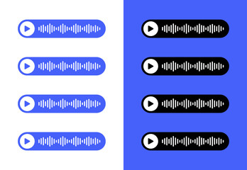 Voice Messages icon, event notification. Sound wave set. Audio waves for voice messages. Sound waves for voice assistant and social media chat. Voice messaging correspondence