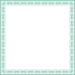 Vintage square frame botanic garden retro abstract pattern border