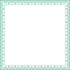 Vintage square frame botanic garden retro abstract pattern border