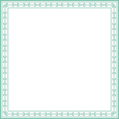 Vintage square frame botanic garden retro abstract pattern border