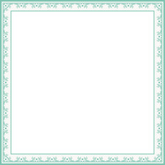 Vintage square frame botanic garden retro abstract pattern border