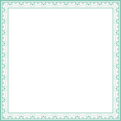 Vintage square frame botanic garden retro abstract pattern border