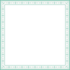Vintage square frame botanic garden retro abstract pattern border